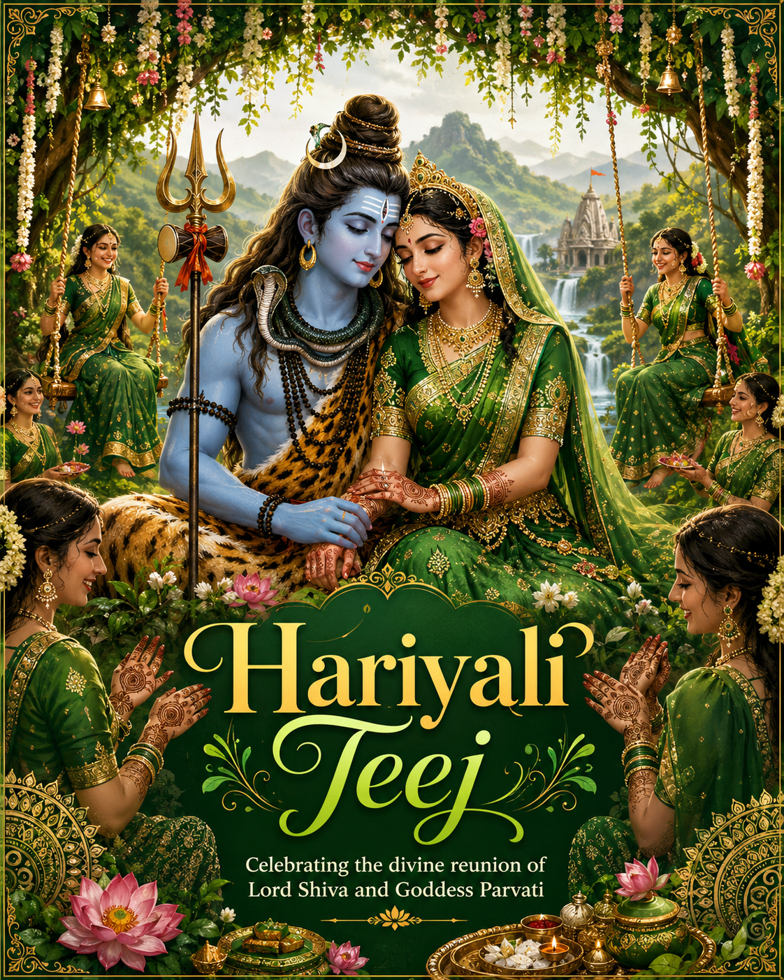 Hariyali Teej celebration artwork